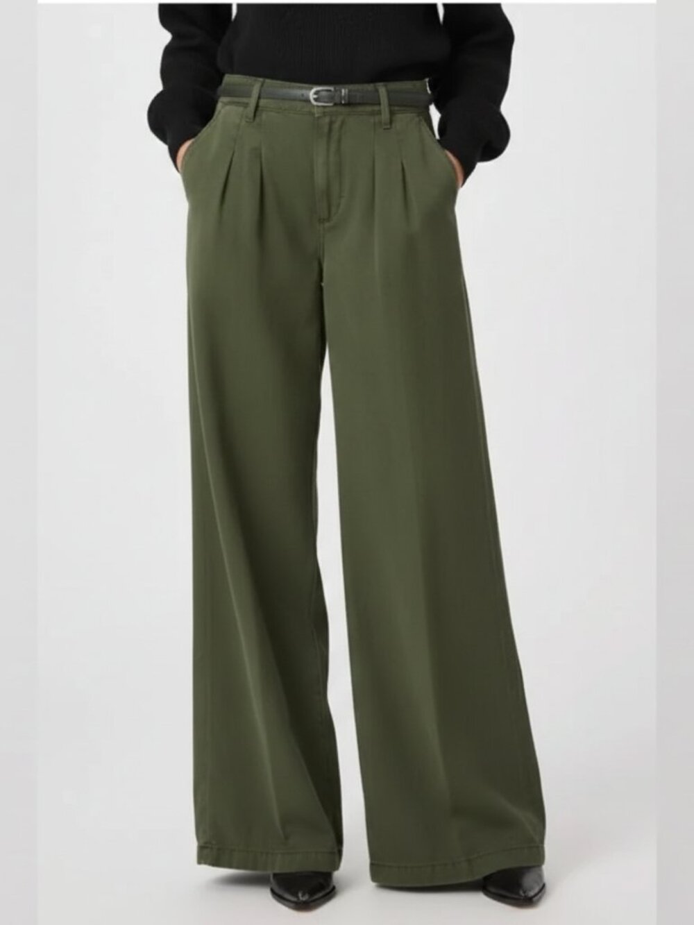 NWT a.n.a. Wide Leg Pants High Rise Green Size 6